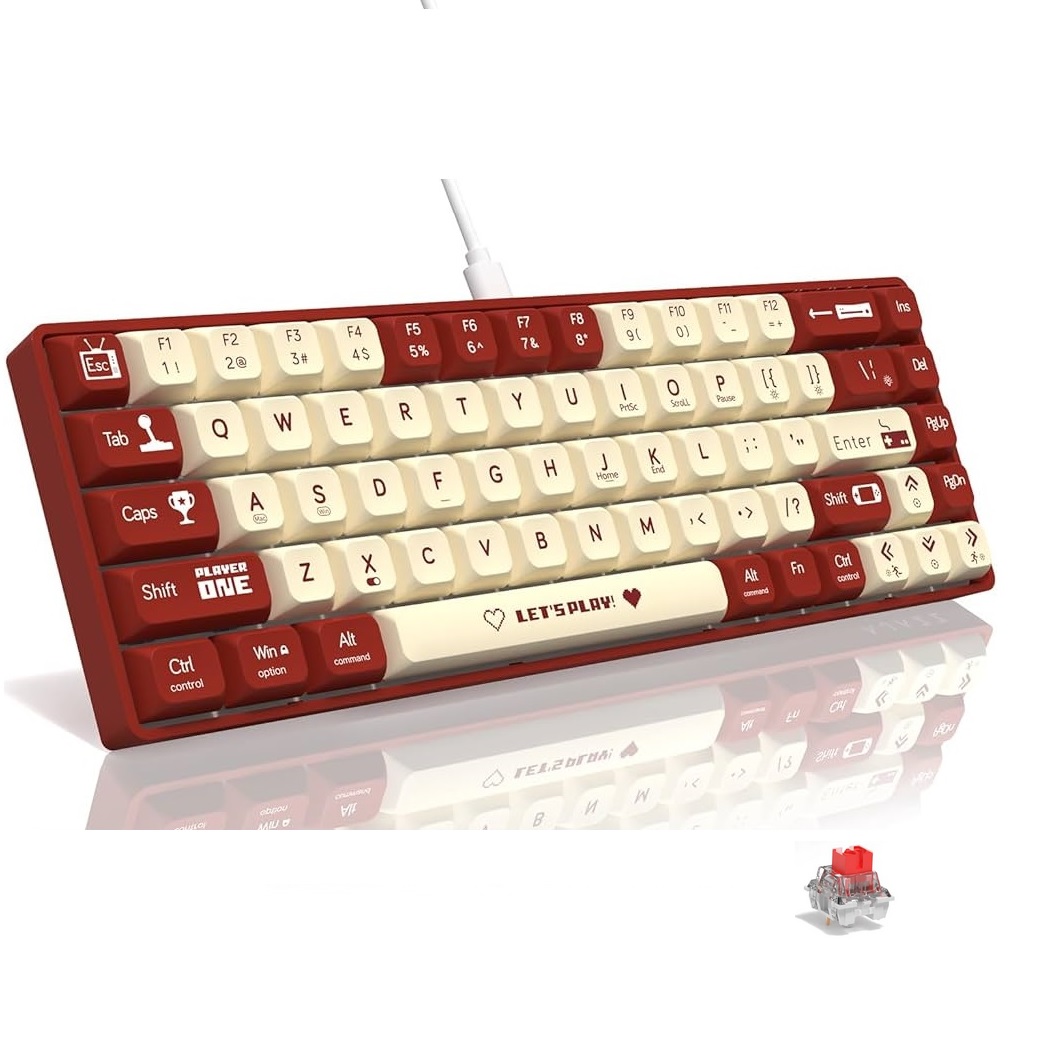 CLAVIER MECANIQUE GAMING AJAZZ AK680 RED-WHITE RED_SWITCH RGB